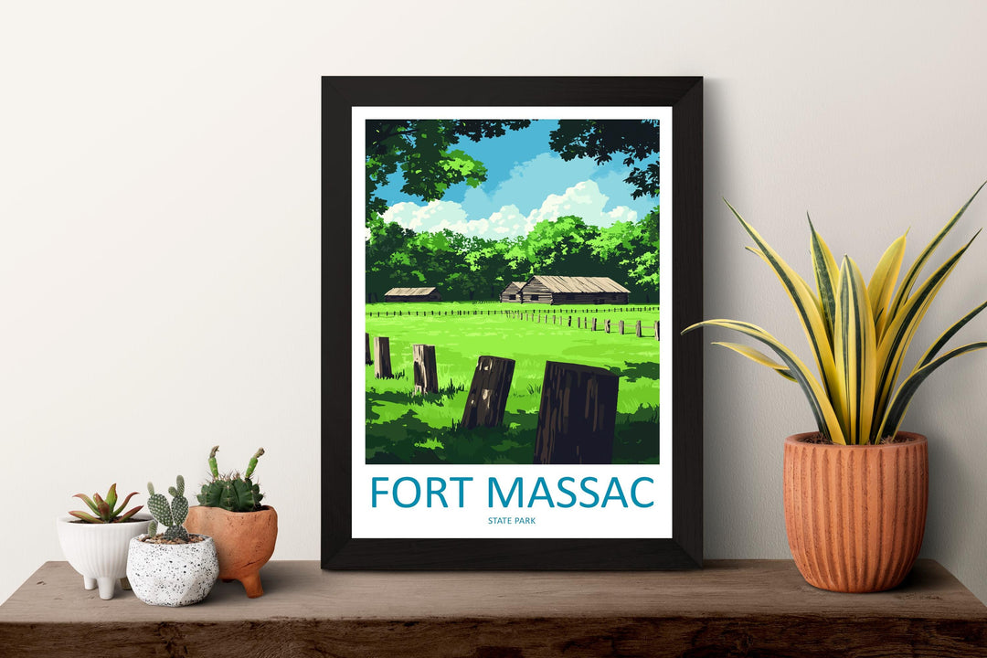 Fort Massac State Park Travel Print Fort Massac Wall Decor Illinois Fort Massac Art Fort Massac Wall Art Poster Gift for History Lovers