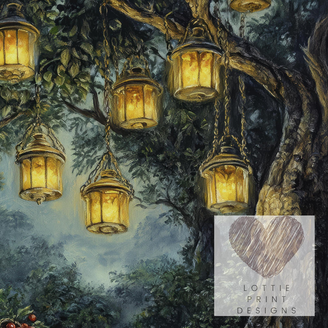 Vintage Forest Print | Dark Academia Antique Landscape Art