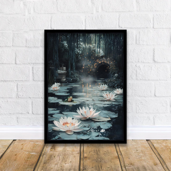 Frog Pond Vintage Art Print: Dark Academia, Cottagecore Decor