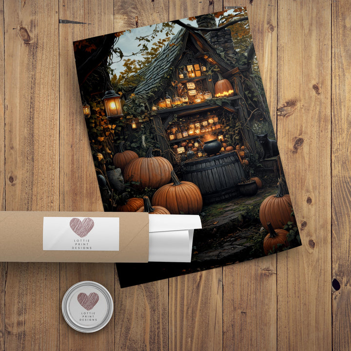 Pumpkin Patch Apothecary Print, Vintage Witchy Cottagecore Wall Art