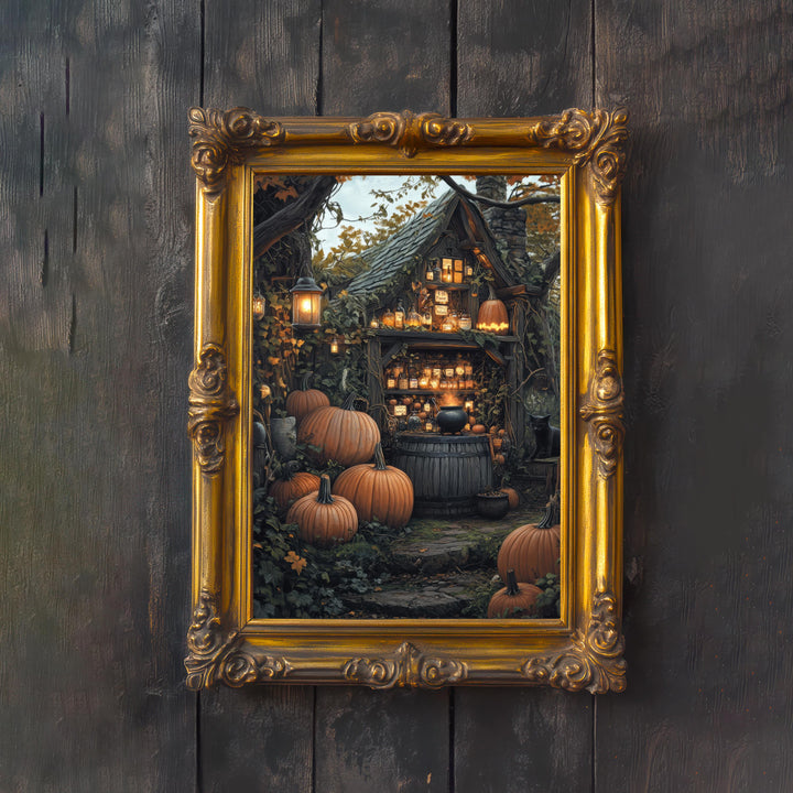 Pumpkin Patch Apothecary Print, Vintage Witchy Cottagecore Wall Art