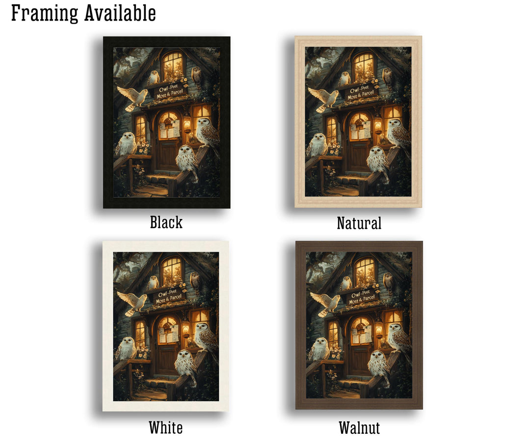 Owl Post Cottage Print, Vintage Witchy Dark Academia Wall Art