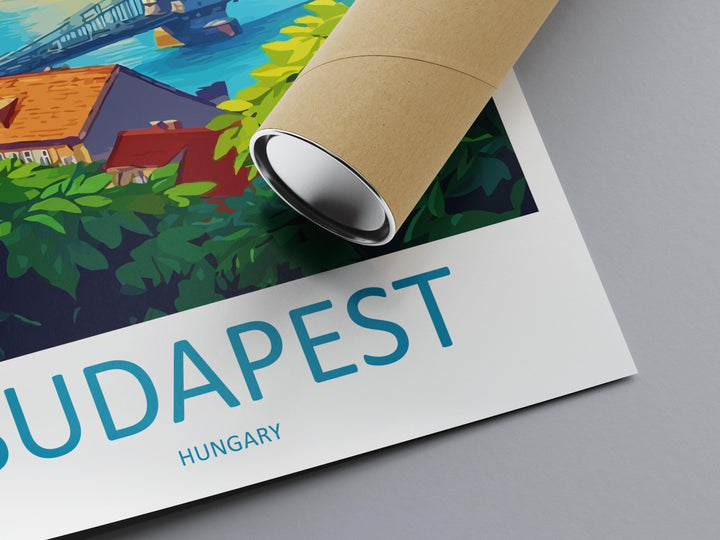Budapest Travel Print Hungary Wall Art Cityscape Poster Danube River Decor Gift for Architecture Lover European Landscape Art