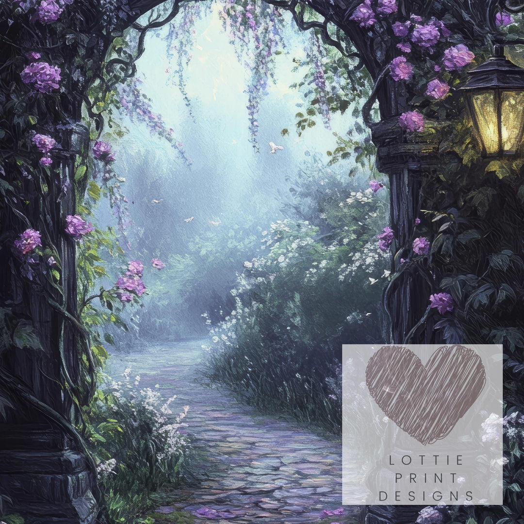 Witch Vine Archway Print: Vintage Gothic Garden Wall Decor