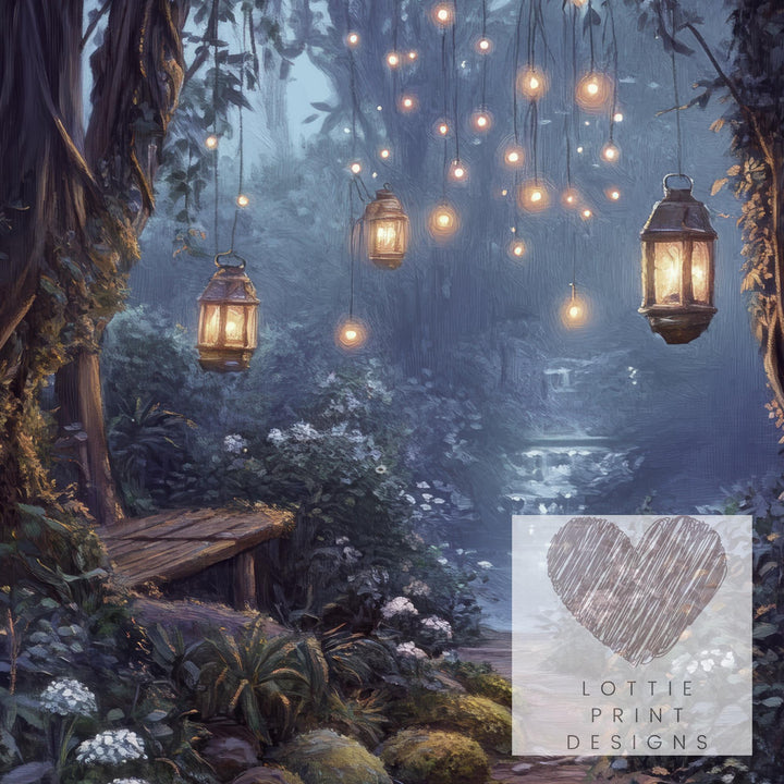 Vintage Fairy Garden Print: Enchanted Nature, Cottagecore Art