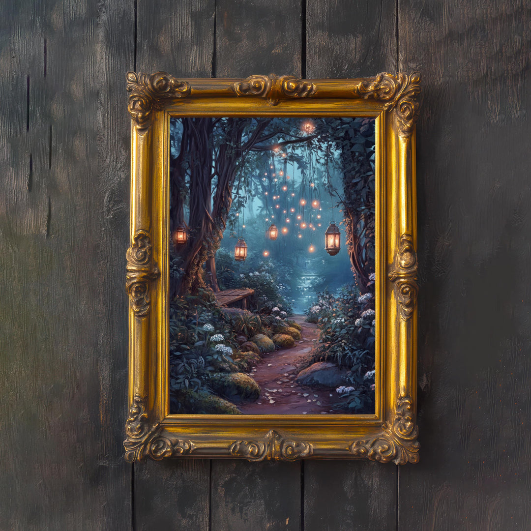 Vintage Fairy Garden Print: Enchanted Nature, Cottagecore Art
