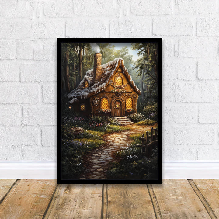 Gingerbread House Print, Vintage Cottagecore Fairy Tale Art