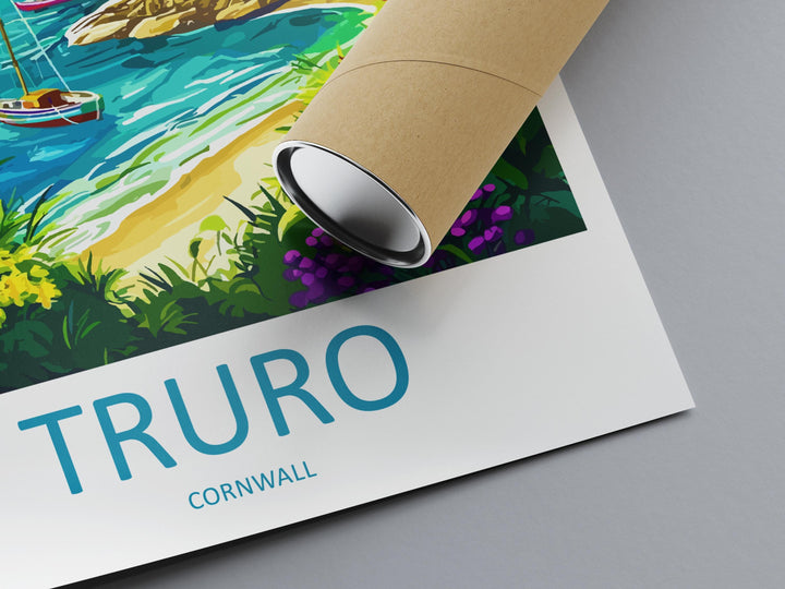 Truro Travel Print Cornwall Wall Art Cityscape Poster Cathedral Decor Gift for UK Lover Historic Town Landscape Art Print