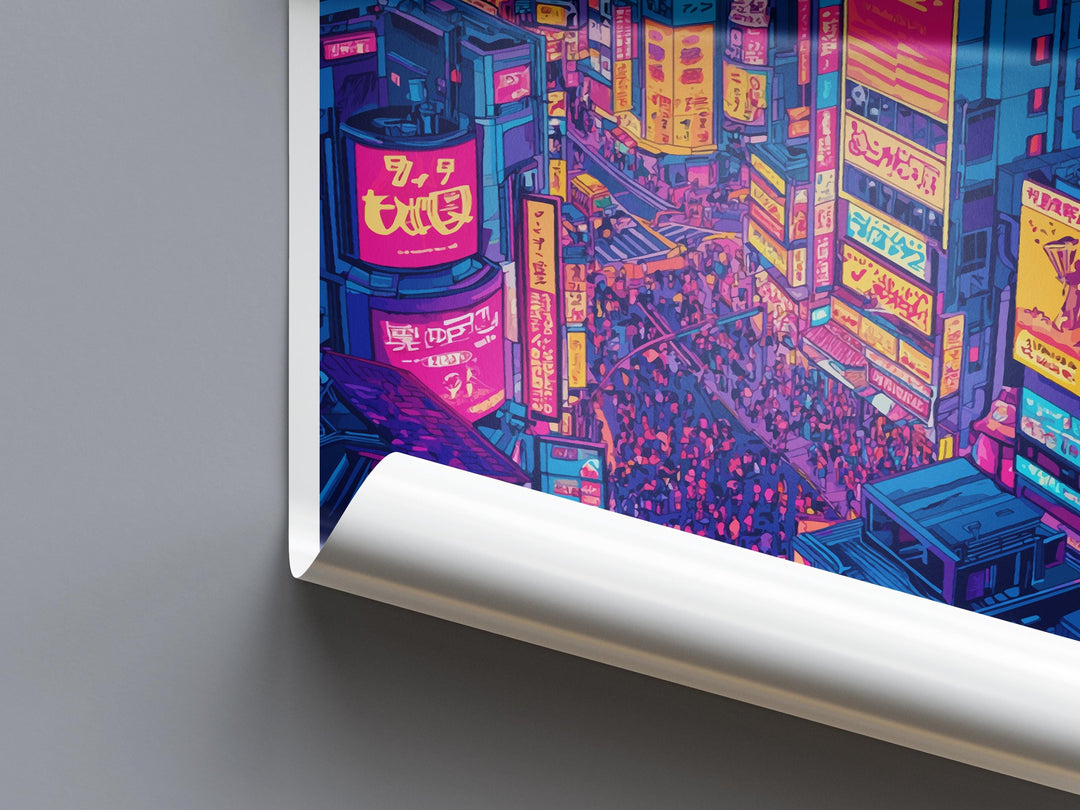 Tokyo Travel Print Japan Wall Art Cityscape Poster Neon Decor Gift for Culture Lover Urban Skyline Landscape Art Print
