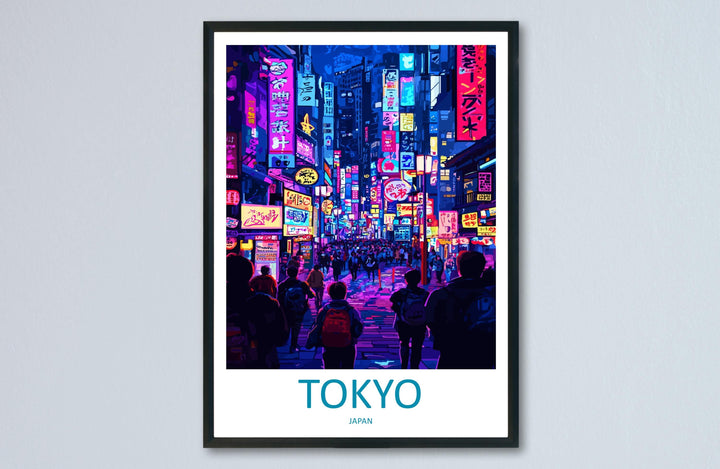 Tokyo Travel Print Japan Wall Art Cityscape Poster Neon Decor Gift for Culture Lover Urban Skyline Landscape Art Print