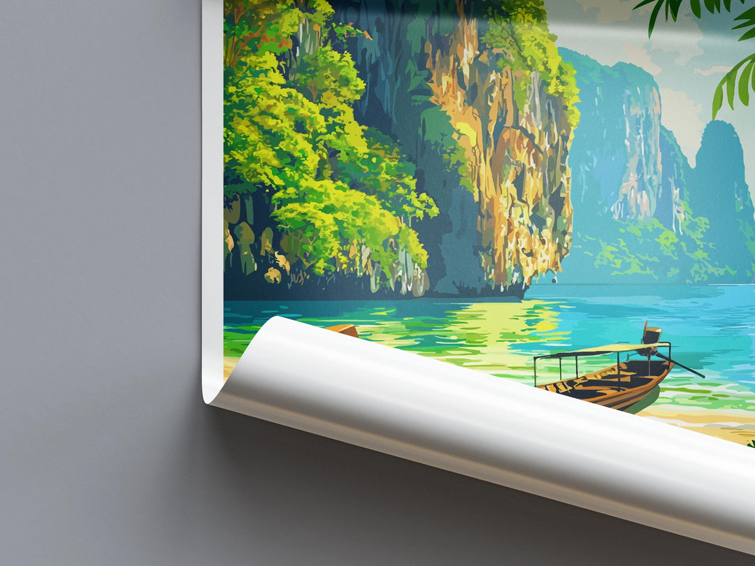 Thailand Travel Print Asia Wall Art Tropical Landscape Poster Cultural Decor Gift for Beach Lover Southeast Asia Art Print