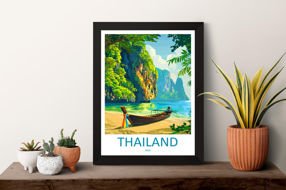 Thailand Travel Print Asia Wall Art Tropical Landscape Poster Cultural Decor Gift for Beach Lover Southeast Asia Art Print