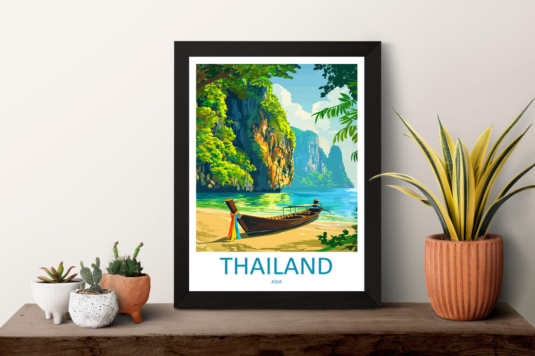 Thailand Travel Print Asia Wall Art Tropical Landscape Poster Cultural Decor Gift for Beach Lover Southeast Asia Art Print