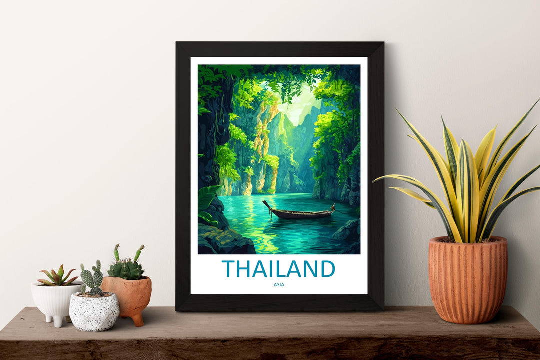 Thailand Travel Print Asia Wall Art Tropical Landscape Poster Cultural Decor Gift for Beach Lover Southeast Asia Art Print