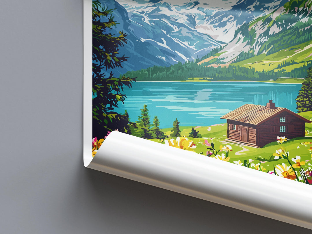 Switzerland Travel Print Swiss Wall Art Alpine Landscape Poster Nature Decor Gift for Mountain Lover Scenic Country Art Print