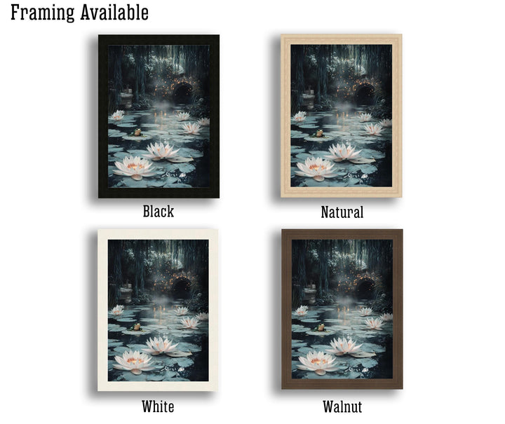 Frog Pond Vintage Art Print: Dark Academia, Cottagecore Decor