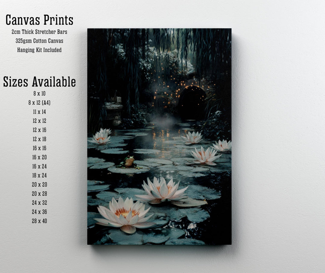 Frog Pond Vintage Art Print: Dark Academia, Cottagecore Decor