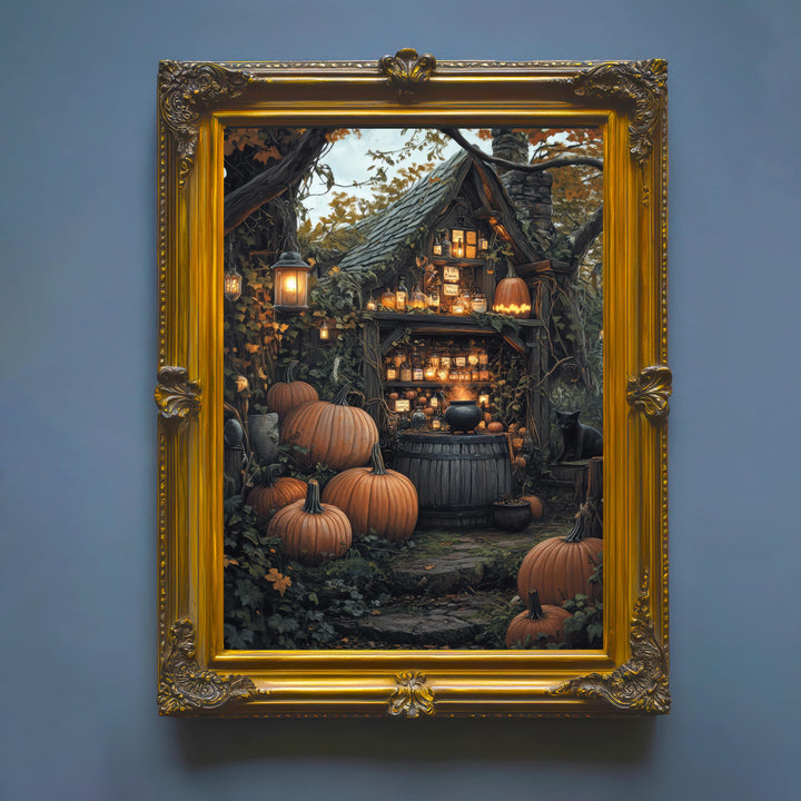 Pumpkin Patch Apothecary Print, Vintage Witchy Cottagecore Wall Art
