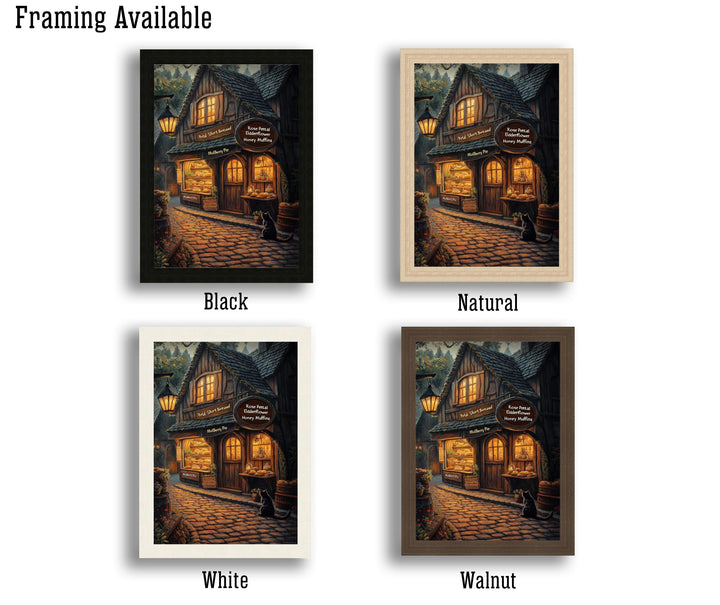 Witch's Bakery Print | Vintage Cottagecore Illustration