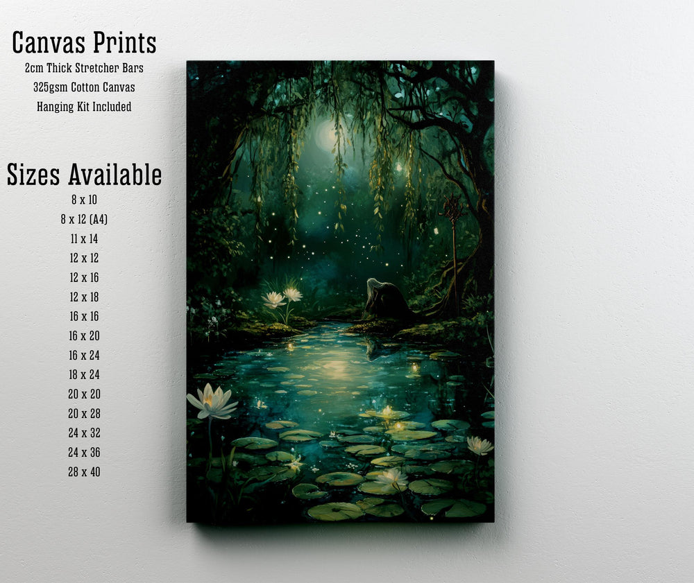 Cottagecore Mirror Pond Print | Vintage Nature Art Poster