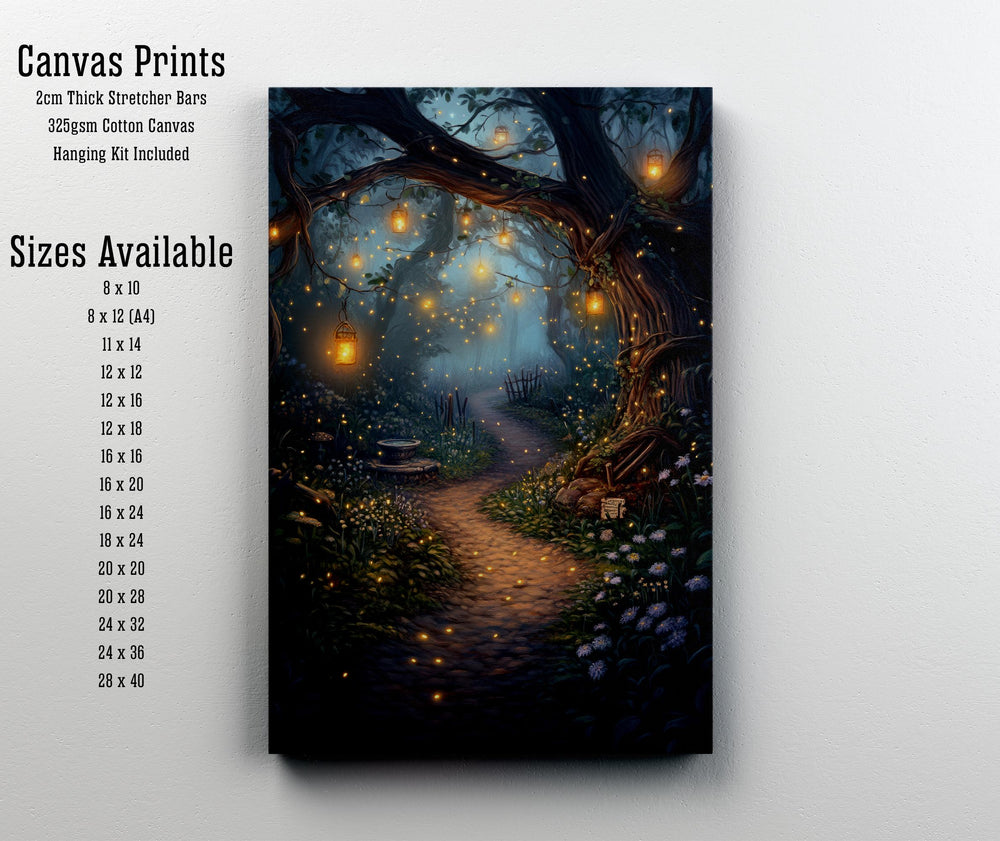 Firefly Forest Print: Vintage Cottagecore Nature Art