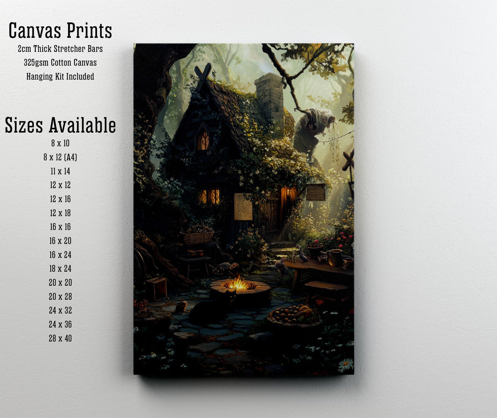 Witch's Cottage Print | Vintage Witchy Art, Dark Academia Decor