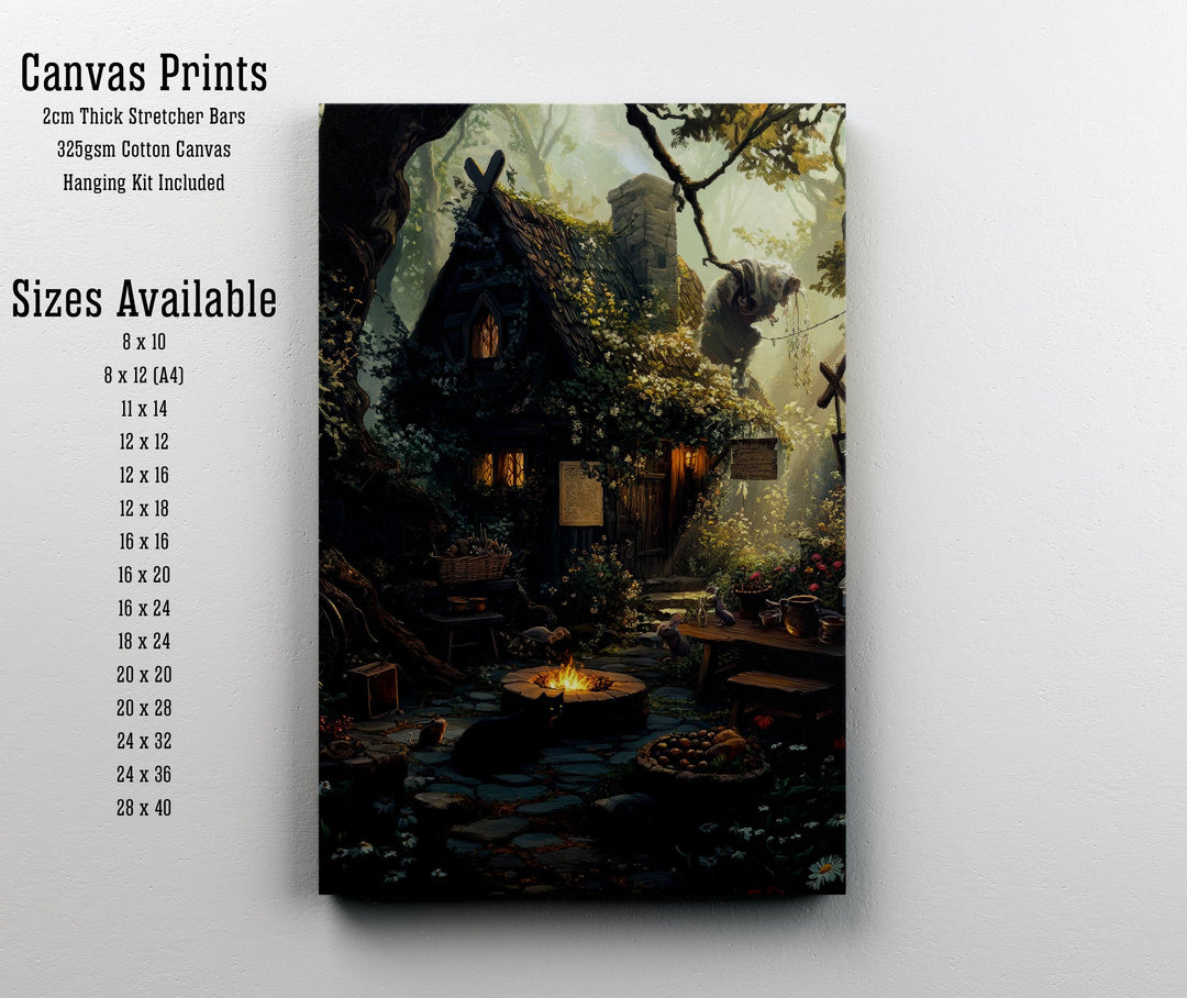 Witch's Cottage Print | Vintage Witchy Art, Dark Academia Decor
