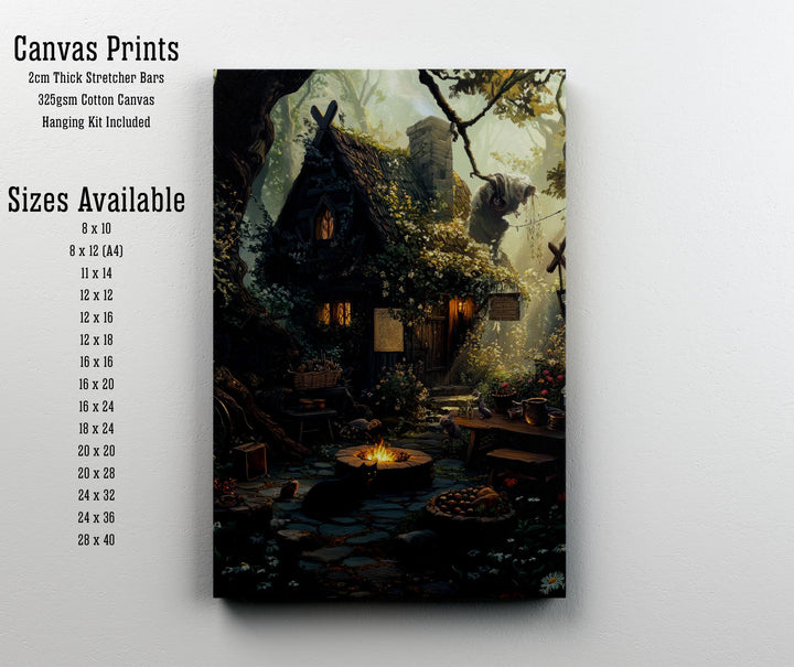 Witch's Cottage Print | Vintage Witchy Art, Dark Academia Decor