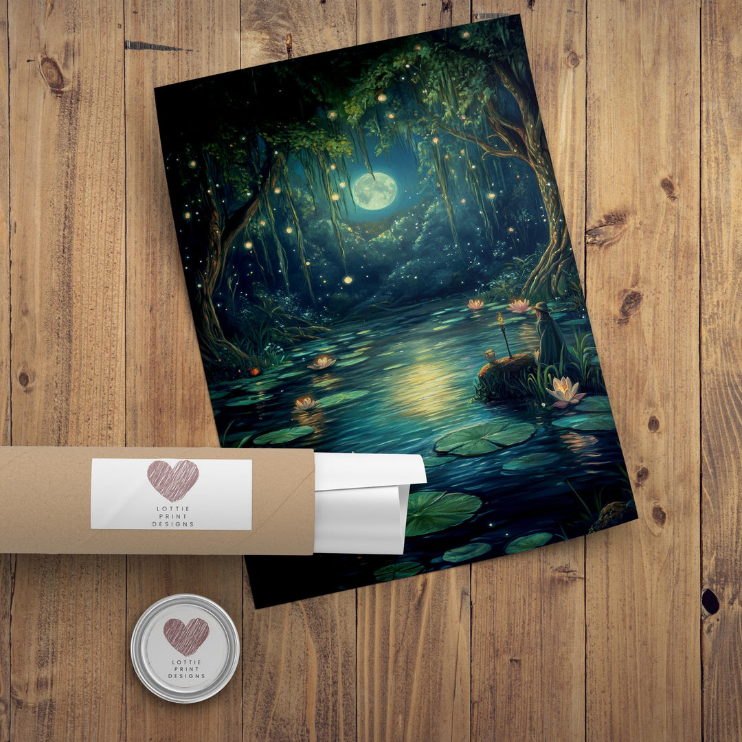 Witch's Pond Art Print | Vintage Cottagecore Wall Decor