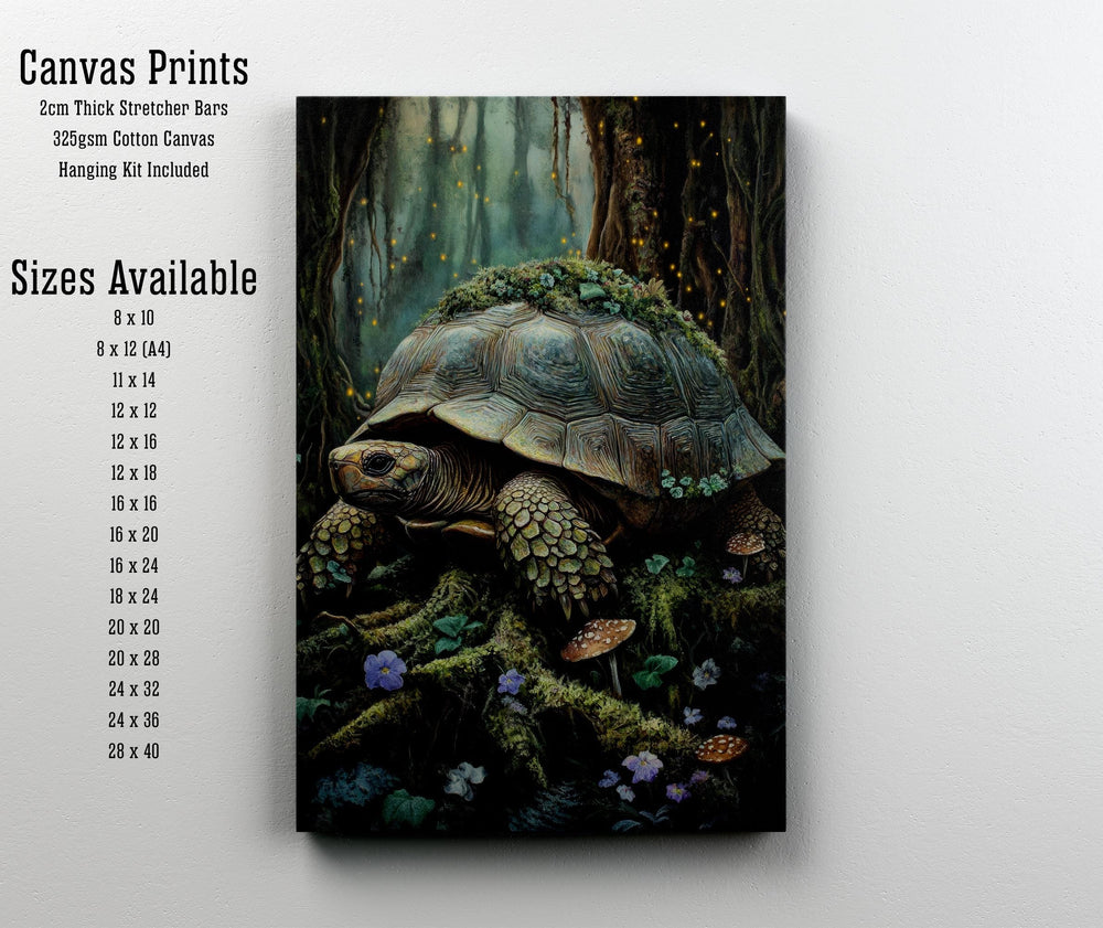 Tortoise Print, Vintage Cottagecore Woodland Animal Art