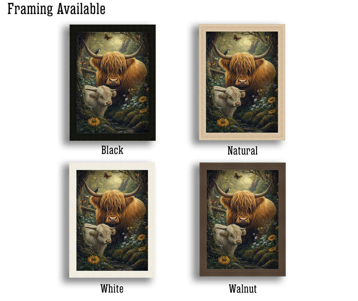 Highland Cow Print, Vintage Farm Animal Illustration, Cottagecore Decor