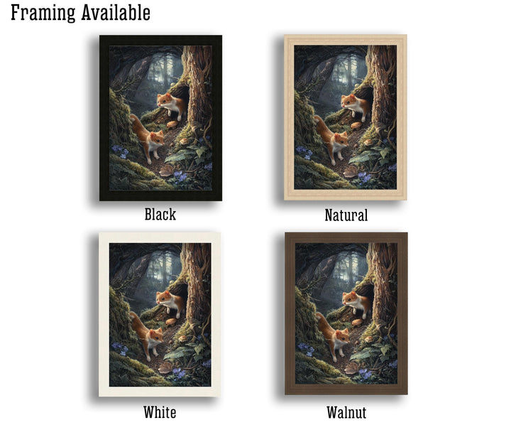 Forest Weasels Print | Vintage Cottagecore Woodland Animal Art