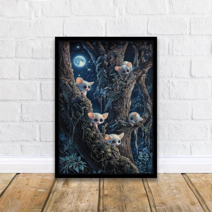 Sugar Gliders Art Print, Vintage Cottagecore Woodland Illustration