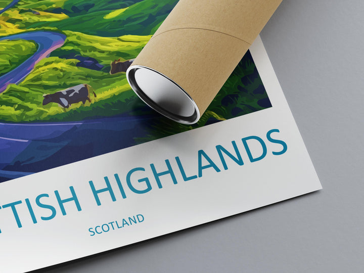 Scottish Highlands Print Scotland Wall Art Mountain Landscape Poster Nature Decor Gift for Hiker Lover Highlands Travel Art Print