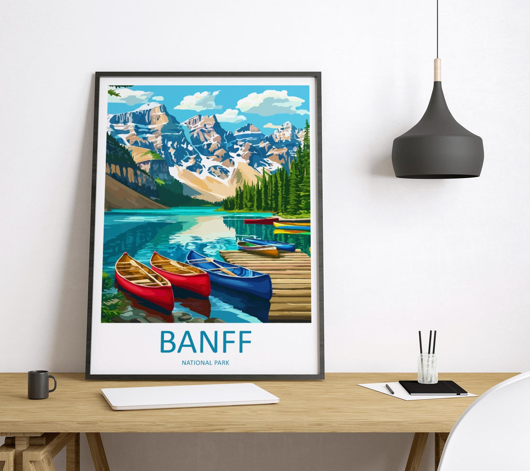 Banff National Park Print Canada Wall Art Mountain Landscape Poster Nature Decor Gift for Adventure Lover Scenic Wilderness Art