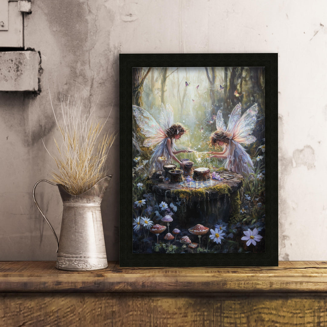 Fairy Potion Brewers Print | Vintage Cottagecore Illustration