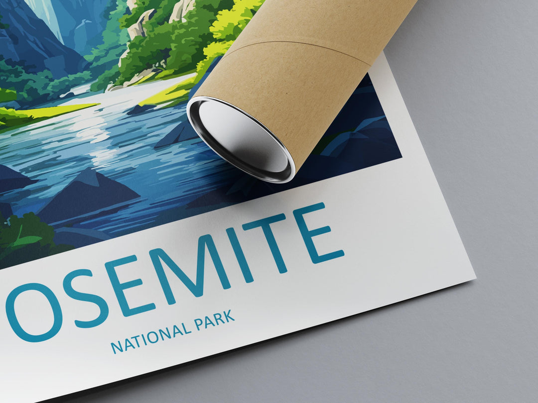 Yosemite Travel Print USA Wall Art National Park Poster Nature Landscape Decor Gift for Adventure Lover Mountain Scenery Art