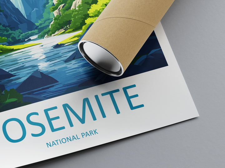 Yosemite Travel Print USA Wall Art National Park Poster Nature Landscape Decor Gift for Adventure Lover Mountain Scenery Art