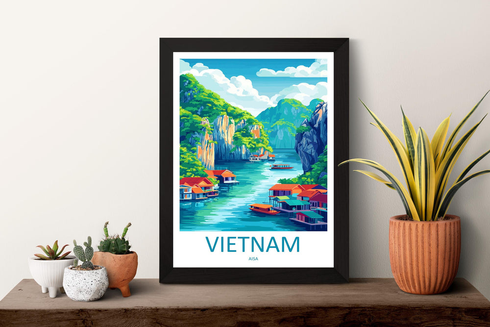 Vietnam Travel Print Southeast Asia Wall Art Landscape Poster Cultural Decor Gift for Adventure Lover Scenic Nature Art