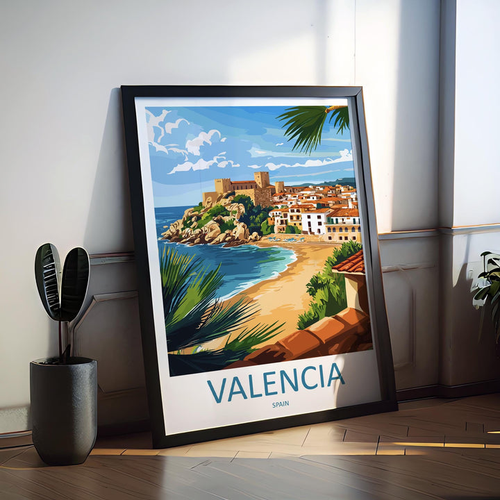Valencia Travel Print Spain Wall Art Cityscape Poster Coastal Decor Gift for Europe Lover Historic Architecture Art Print