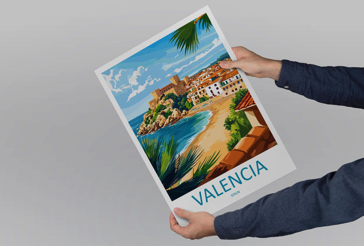 Valencia Travel Print Spain Wall Art Cityscape Poster Coastal Decor Gift for Europe Lover Historic Architecture Art Print