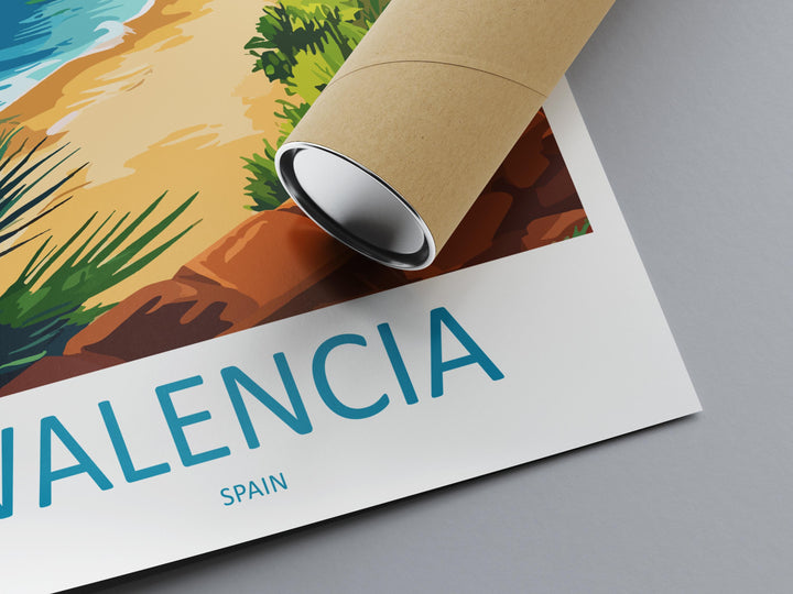 Valencia Travel Print Spain Wall Art Cityscape Poster Coastal Decor Gift for Europe Lover Historic Architecture Art Print
