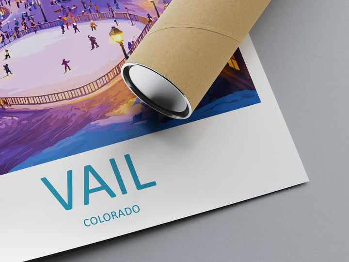 Vail Travel Print Colorado Wall Art Mountain Landscape Poster Ski Resort Decor Gift for Adventure Lover Alpine Scenery Art