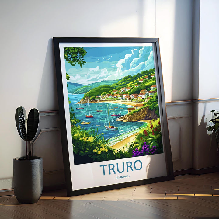 Truro Travel Print Cornwall Wall Art Cityscape Poster Cathedral Decor Gift for UK Lover Historic Town Landscape Art Print