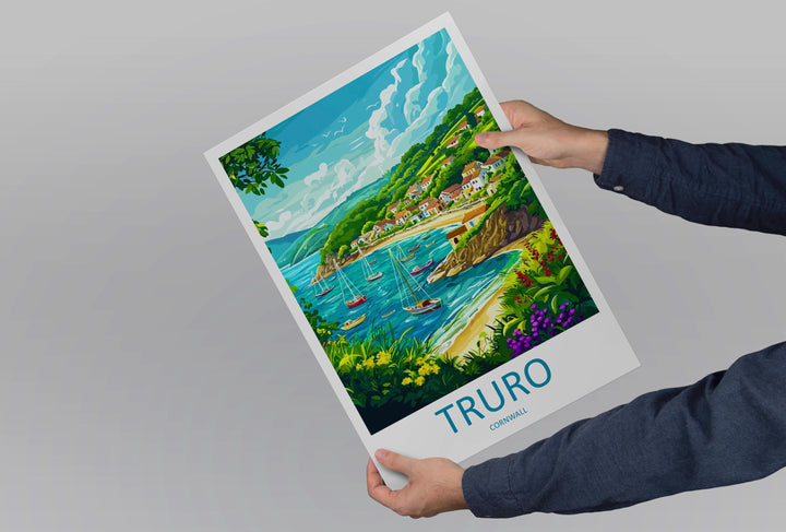 Truro Travel Print Cornwall Wall Art Cityscape Poster Cathedral Decor Gift for UK Lover Historic Town Landscape Art Print