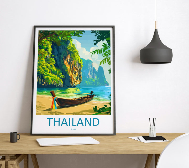 Thailand Travel Print Asia Wall Art Tropical Landscape Poster Cultural Decor Gift for Beach Lover Southeast Asia Art Print