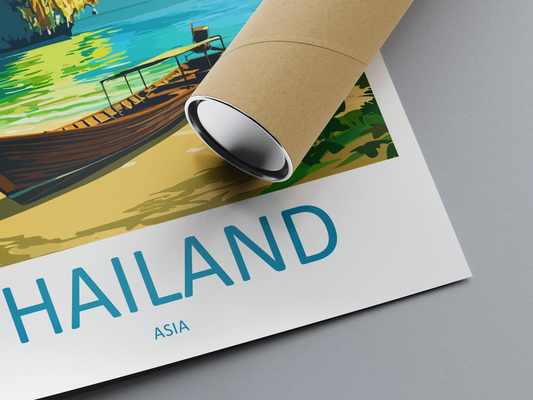 Thailand Travel Print Asia Wall Art Tropical Landscape Poster Cultural Decor Gift for Beach Lover Southeast Asia Art Print