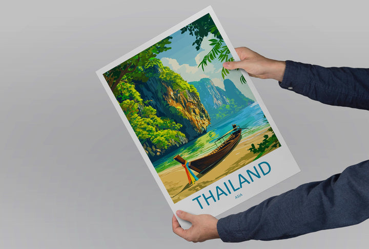 Thailand Travel Print Asia Wall Art Tropical Landscape Poster Cultural Decor Gift for Beach Lover Southeast Asia Art Print