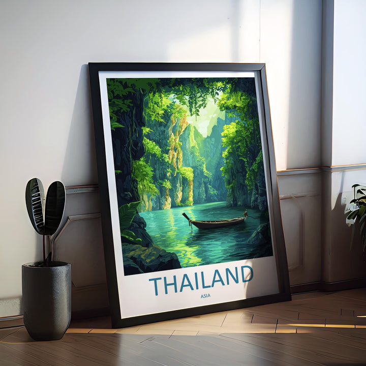 Thailand Travel Print Asia Wall Art Tropical Landscape Poster Cultural Decor Gift for Beach Lover Southeast Asia Art Print