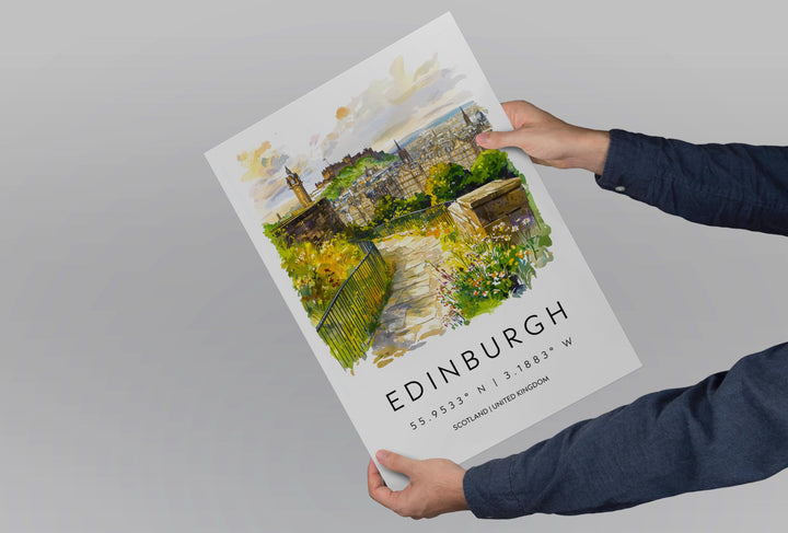 Edinburgh Watercolor Poster Edinburgh Travel Print Edinburgh Wall Art Edinburgh Cityscape Painting Edinburgh Souvenir Scotland Decor